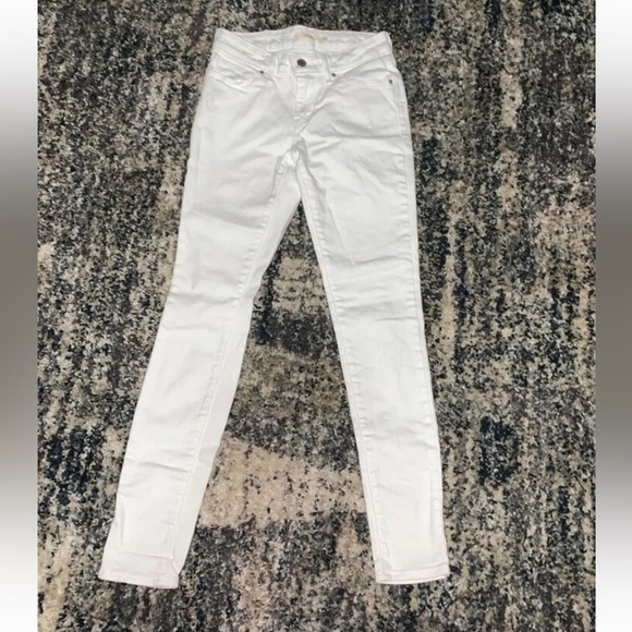 Levi Strauss 711 Skinny White Denim Jean Sz 25 Neutral Versatile Chic - Picture 1 of 5